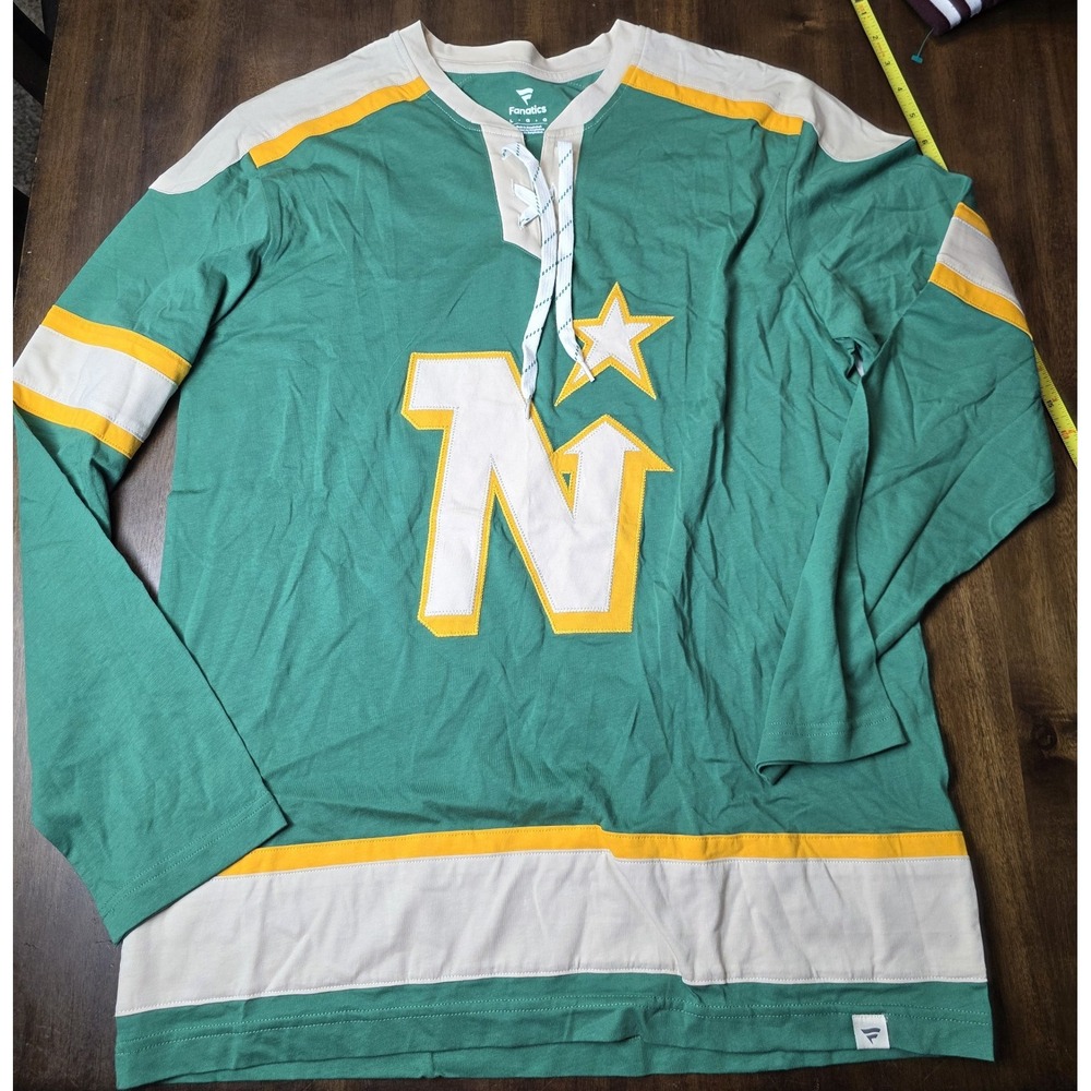 Fanatics Minnesota North Stars NHL Lace Up Jersey Shirt Mens Large NWT 2025